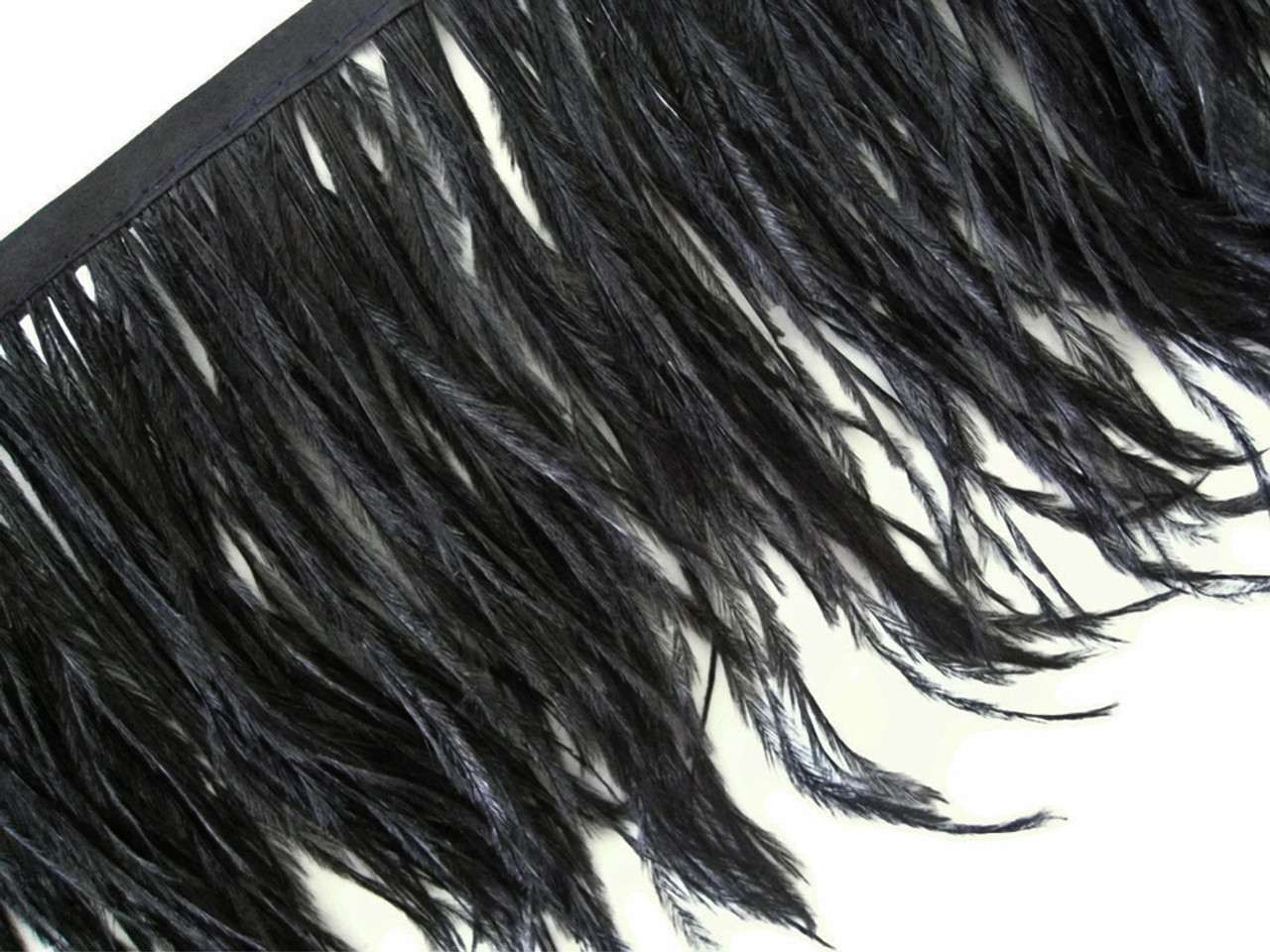  THARAHT Black Ostrich Feathers Trim Sewing Fringe