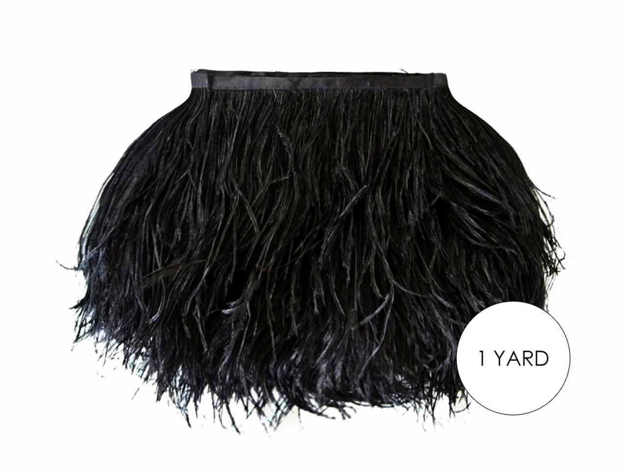 Goose Feathers and Ostrich Feather Fringe Trim 5-7 in Width Pack of 2  Yards (Black
