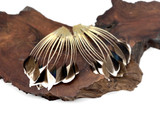 1 Piece - Natural Brown Stripped Duck Cochette Center Fan Feather Pad