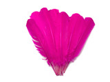 6 Pieces - Hot Pink Turkey Rounds Secondary Wing Quill Feathers