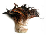 1 Yard - 5-7" Natural Brown Bronze Strung Rooster Schlappen Wholesale Feathers (Bulk)
