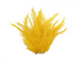 20 Pieces - Gold Mini Spads Ostrich Chick Body Feathers