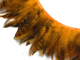 1 Yard - Golden Yellow Chinchilla Rooster Schlappen Feather Trim