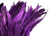 1 Yard - 10-12" Purple Bleach & Dyed Coque Tails Long Feather Trim (Bulk)