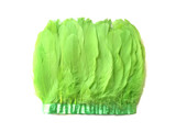 Bright green soft thick strip of feathers