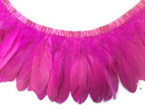 Neon pink classic strip of feathers