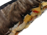 Natural multicolor rustic feather trim