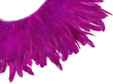 4 Inch Strip - Purple Bleached & Dyed Strung Rooster Schlappen Feathers