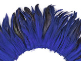 1 Yard - Navy Blue Half Bronze Strung Rooster Schlappen Wholesale Feathers (Bulk)