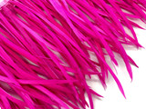 1 Yard - Hot Pink Goose Biots Stripped Wing Wholesale Feather Trim