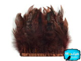 1 Yard - Brown Chinchilla Rooster Feathers Trim