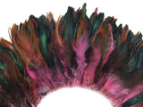 1 Yard - Light Pink Half Bronze Strung Rooster Schlappen Wholesale Feathers (Bulk)