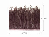 6 Inch Strip - Mocha Ostrich Fringe Trim Feather