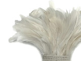 1/2 Yard - 4-6" Natural White Strung Natural Bleach Rooster Coque Tail Wholesale Feathers (Bulk)