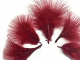 1/4 Lb - Burgundy Turkey Marabou Short Down Fluffy Loose Wholesale Feathers (Bulk)