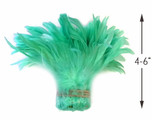 1 Yard - Mint Green Bleached & Dyed Strung Rooster Schlappen Wholesale Feathers (Bulk)