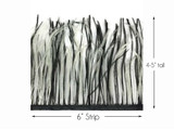 6 Inch Strip - Black & White Ostrich Fringe Trim Feather