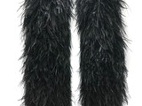 2 Yards - 10 Plys Black Ostrich Extra Large Heavyweight Feather Boa