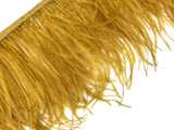 1 Yard - Antique Gold Ostrich Fringe Trim Wholesale Feather (Bulk)