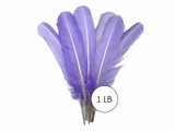 1 Lb. - Lavender Turkey Tom Rounds Secondary Wing Quill Wholesale Feathers (Bulk)