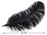 1/2 lb. - 25-29" Black Large Ostrich Wing Plumes Wholesale Feathers (Bulk)