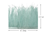 6 Inch Strip - Sage Green Ostrich Fringe Trim Feather