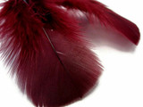1 Pack - Burgundy Dyed Turkey T-Base triangle Body Plumage Feathers 0.50 Oz.