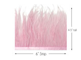6 Inch Strip - Baby Pink Ostrich Fringe Trim Feather