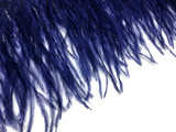 6 Inch Strip - Navy Blue Ostrich Fringe Trim Feather