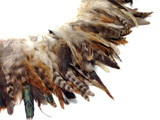 4 Inch Strip - Natural  Brown Chinchilla Strung Rooster Schlappen Feathers