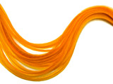 10 Pieces - Solid Tangerine Thin Long Whiting Farm Rooster Hair Extension Feathers