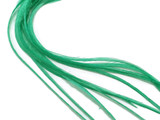 6 Pieces - Solid Mint Green Thick Long Rooster Hair Extension Feathers
