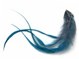 4 Pieces - Twilight Blendz Ombre Thick Long Whiting Farm Rooster Hair Extension Feathers