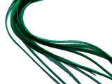 6 Pieces - XL Solid Peacock Green Thick Long Whiting Farm Rooster Saddle Hair Extension Feathers