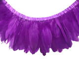 1 Yard - Purple Goose Pallet Parried Dyed Feather Trim