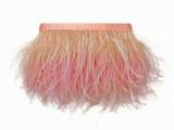 1 Yard - Peach Blossom Ostrich Fringe Trim Wholesale Feather (Bulk)