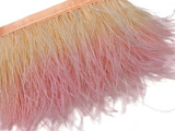 1 Yard - Peach Blossom Ostrich Fringe Trim Wholesale Feather (Bulk)