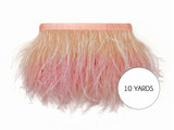 10 Yards - Peach Blossom Ostrich Fringe Trim Wholesale Feather (Bulk)