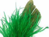 1 Yard - Kelly Green Ostrich Fringe Trim Wholesale Feather (Bulk)