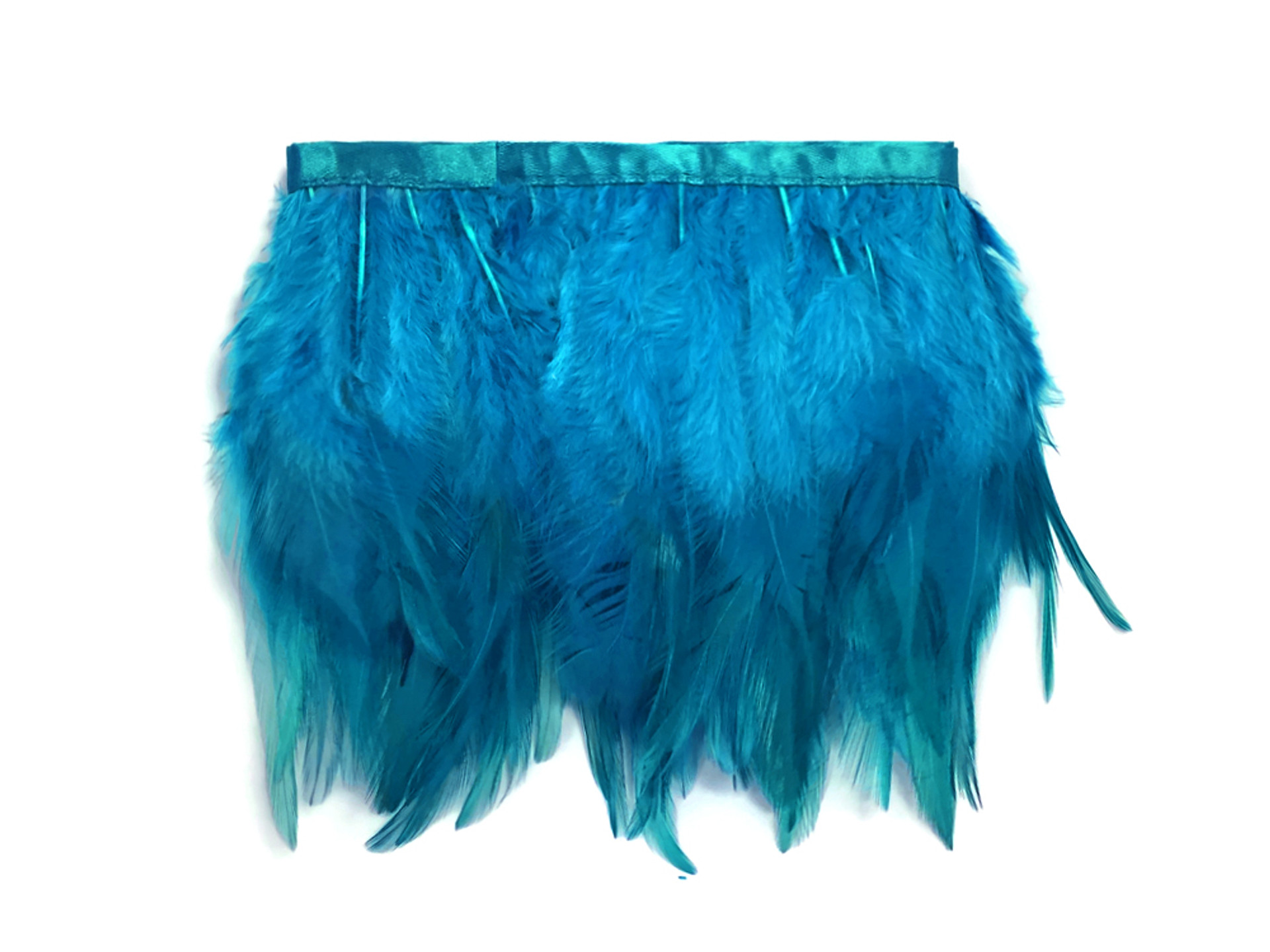 1 Yard - BLUE Rooster Neck Hackle Feather Trim | Moonlight Feather