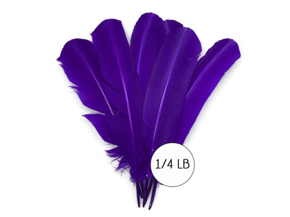 1/4 Lb - Purple Turkey Tom Rounds Secondary Wing Quill Wholesale Feathers (Bulk)