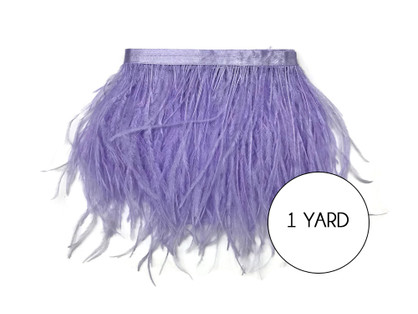 1 Yard - Lavender Ostrich Fringe Trim Wholesale Feather (Bulk)