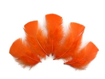 1/4 Lb - Orange Turkey T-Base Plumage Wholesale Feathers (Bulk)