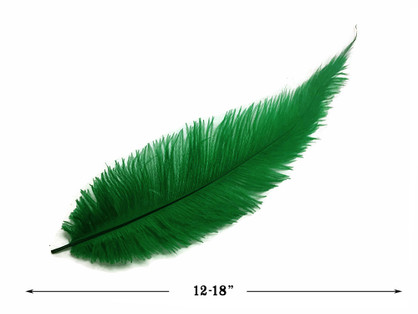 20 Pieces - Kelly Green Mini Spads Ostrich Chick Body Feathers