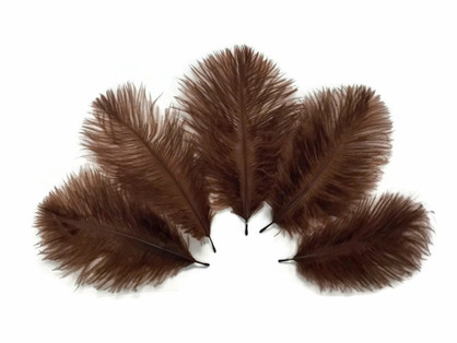 Wholesale Pack - Brown Ostrich Small Confetti Feathers (Bulk)