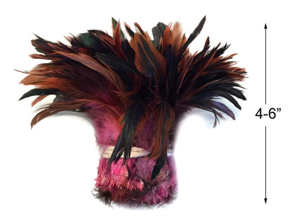 13 color Rooster Feathers 5-6 Inch Strip Natural Strung Craft