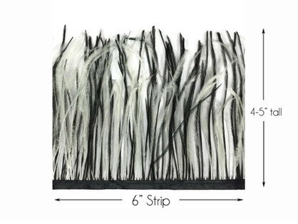 6 inch Strip - Snow White Ostrich Fringe Trim Feathers