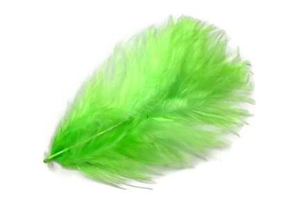 1 Pack - Chartreuse Green Turkey Marabou Short Down Fluff Loose Feathers 0.10 Oz.