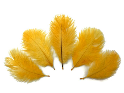 Wholesale Pack - Golden Yellow Ostrich Small Confetti Feathers (Bulk)