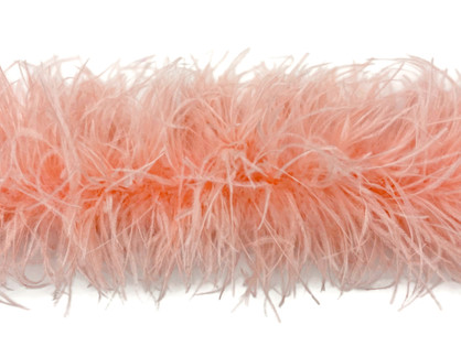 2 Yards - Pink Blush 4 Ply Ostrich Medium Weight Fluffy Feather Boa